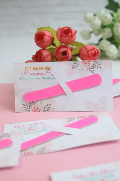 Card com Mini Lixa- Dia das Mulheres