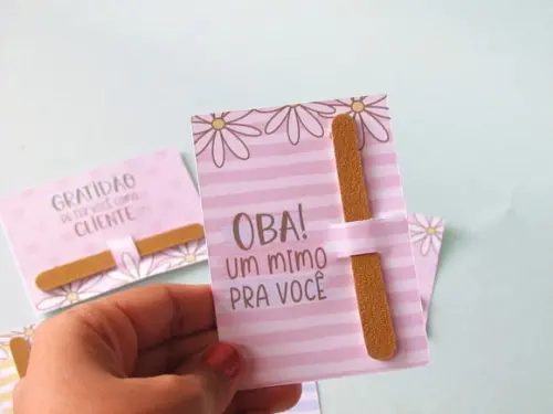 Card com Mini Lixa- Mimo cliente