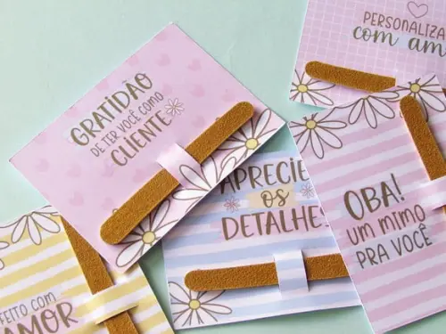 Card com Mini Lixa- Mimo cliente