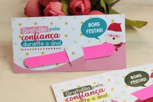 Card com Mini Lixa- Mimo de Natal
