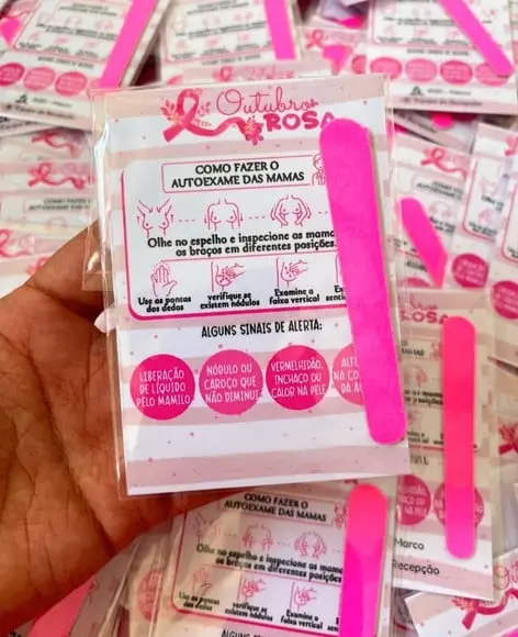 Card com Mini Lixa- Outubro Rosa