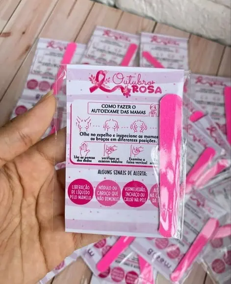 Card com Mini Lixa- Outubro Rosa