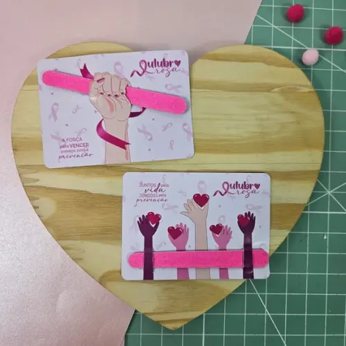 Card com Mini Lixa- Outubro Rosa