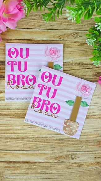 Card com Mini Lixa- Outubro Rosa