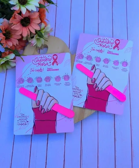 Card com Mini Lixa- Outubro Rosa