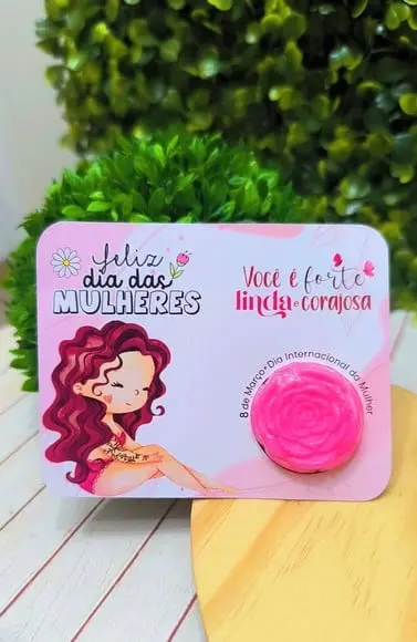 Card com Mini Sabonete- Dia da Mulher