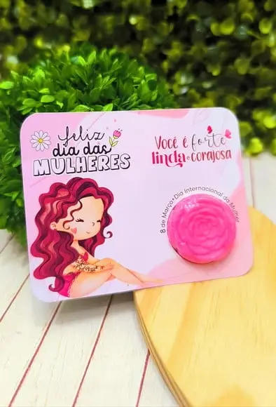 Card com Mini Sabonete- Dia da Mulher