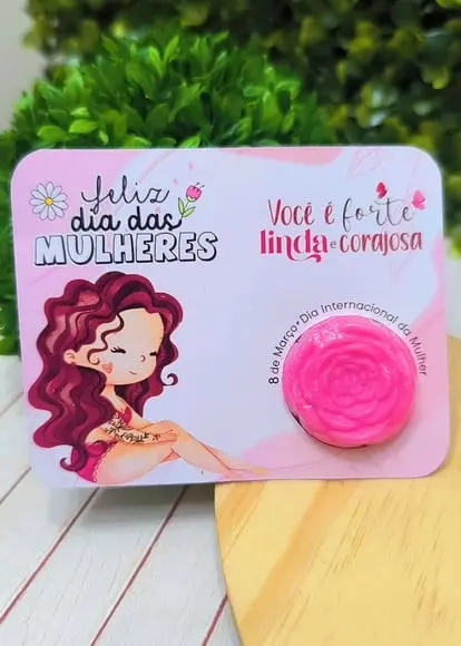 Card com Mini Sabonete- Dia da Mulher