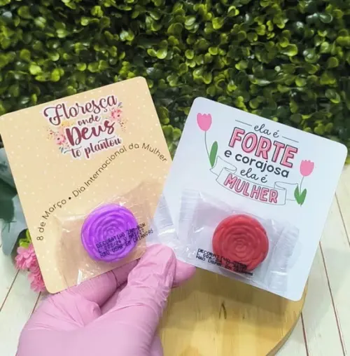 Card com Mini Sabonete- Dia da Mulher