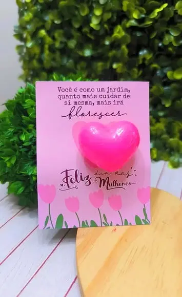 Card com Mini Sabonete- Dia da Mulher