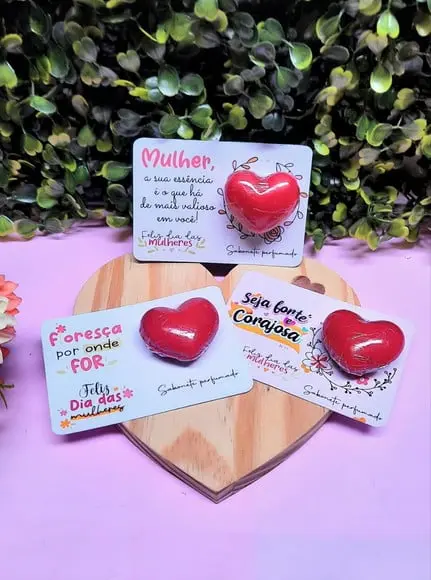 Card com Mini Sabonete- Dia da Mulher