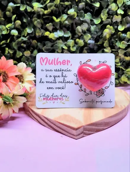 Card com Mini Sabonete- Dia da Mulher