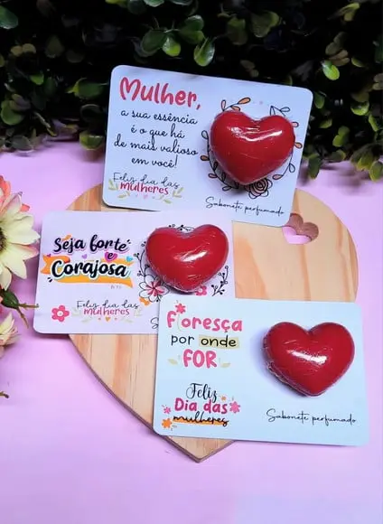 Card com Mini Sabonete- Dia da Mulher