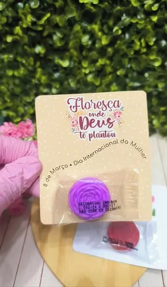 Card com Mini Sabonete- Dia da Mulher