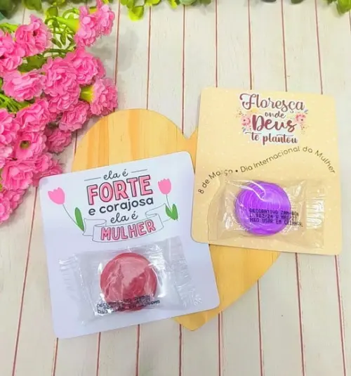 Card com Mini Sabonete- Dia da Mulher
