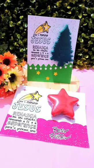 Card com Mini Sabonete- Natal