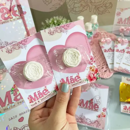 Card com Mini Sabonete- Dia das Mães