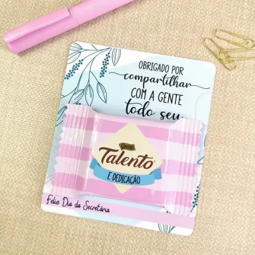 Card com Mini Talento- Dia da Secretária