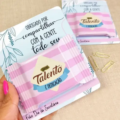 Card com Mini Talento- Dia da Secretária