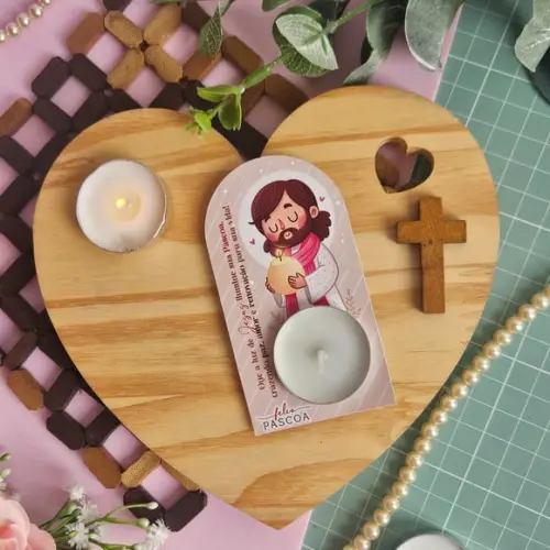 Card com Mini Vela- Páscoa