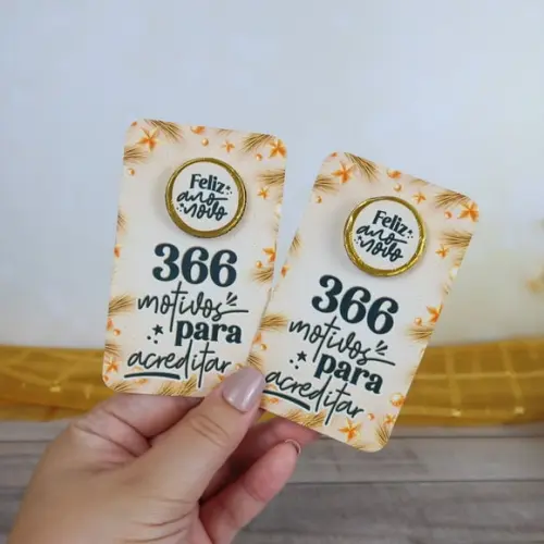 Card com Moedinha de Chocolate ao Leite- Ano Novo