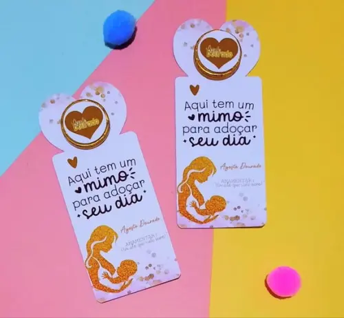 Card com Moedinha de Chocolate ao Leite- Agosto Dourado
