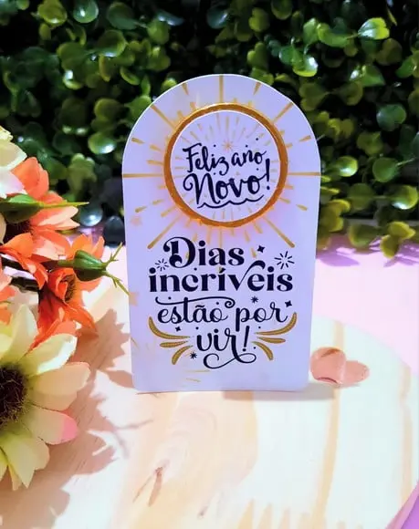 Card com Moedinha de Chocolate ao Leite- Ano Novo