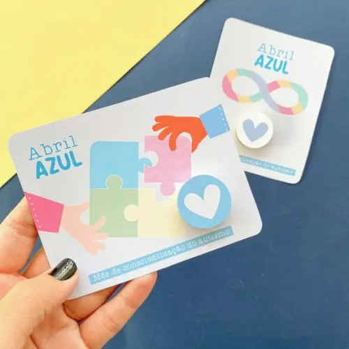 Card com Moedinha de Chocolate ao Leite- Autismo