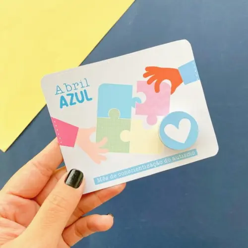 Card com Moedinha de Chocolate ao Leite- Autismo