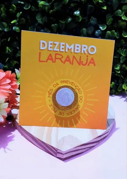 Card com Moedinha de Chocolate ao Leite- Dezembro Laranja