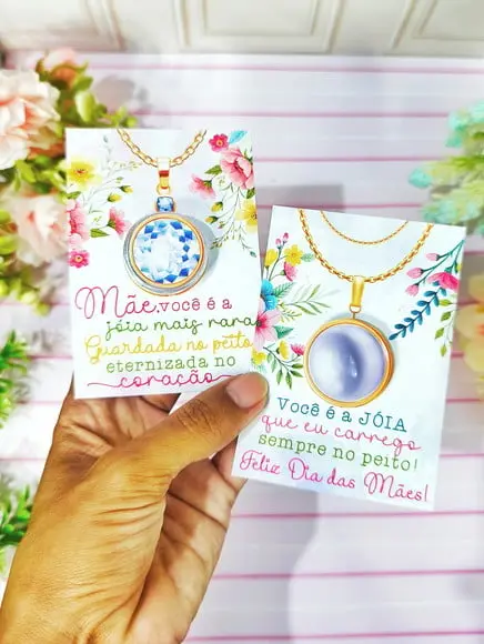 Card com Moedinha de Chocolate ao Leite- Dia das Mães