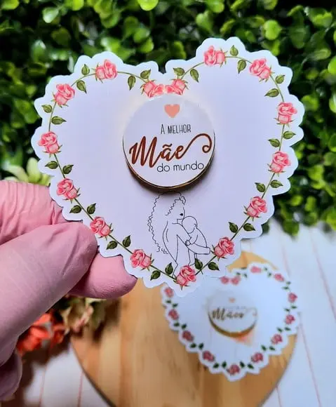Card com Moedinha de Chocolate ao Leite- Dia das Mães