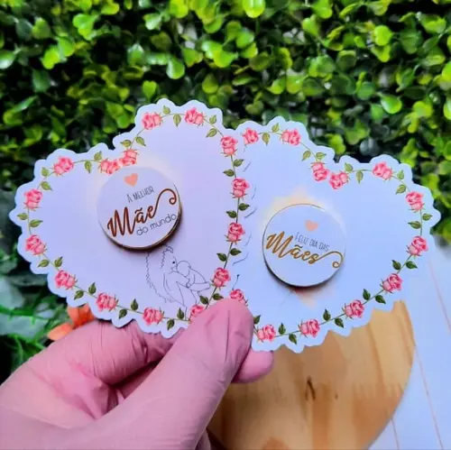 Card com Moedinha de Chocolate ao Leite- Dia das Mães