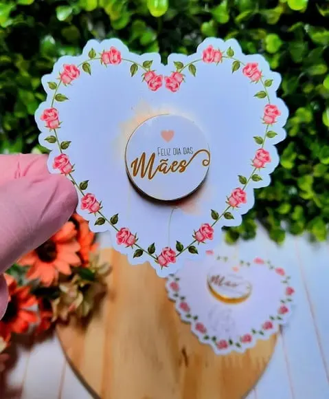 Card com Moedinha de Chocolate ao Leite- Dia das Mães