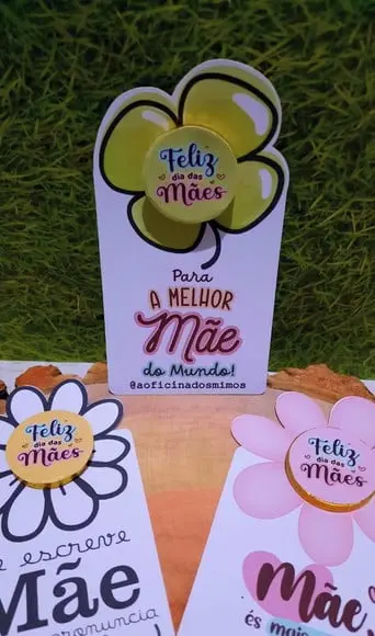 Card com Moedinha de Chocolate ao Leite- Dia das Mães