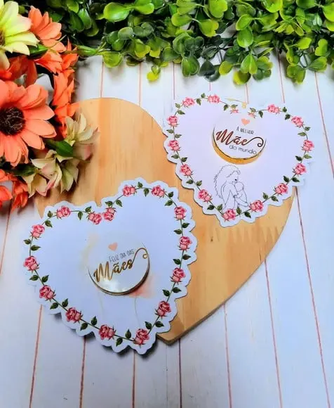 Card com Moedinha de Chocolate ao Leite- Dia das Mães