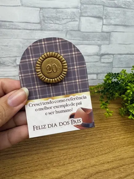 Card com Moedinha de Chocolate ao Leite- Dia dos Pais