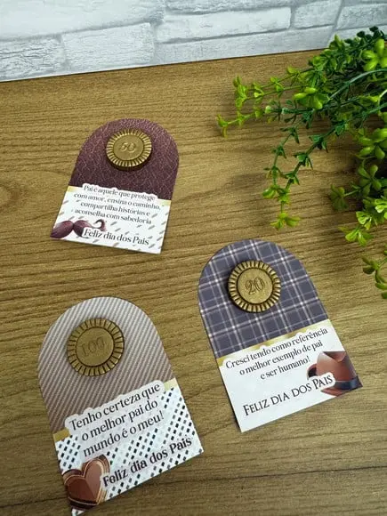 Card com Moedinha de Chocolate ao Leite- Dia dos Pais