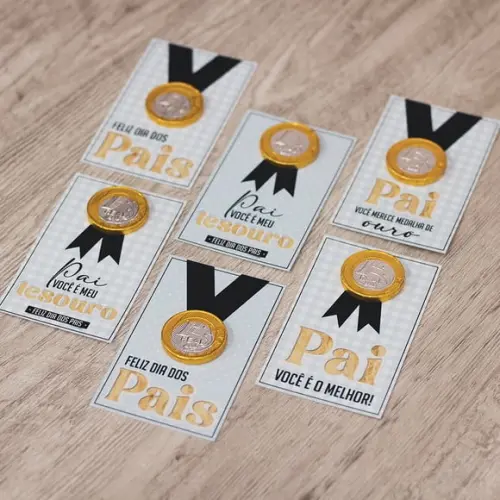 Card com Moedinha de Chocolate ao Leite- Dia dos Pais