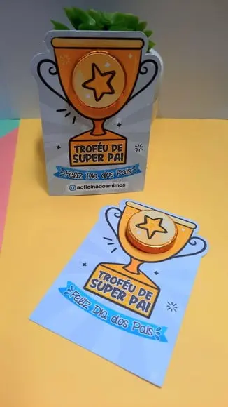 Card com Moedinha de Chocolate ao Leite- Dia dos Pais