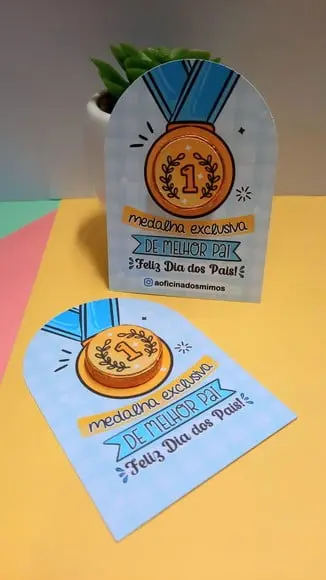 Card com Moedinha de Chocolate ao Leite- Dia dos Pais