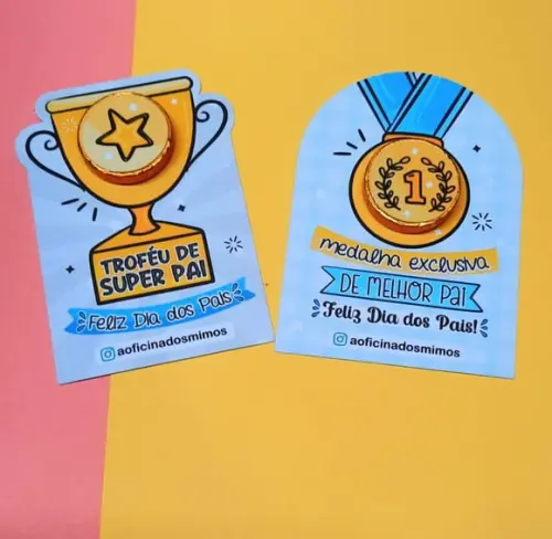 Card com Moedinha de Chocolate ao Leite- Dia dos Pais