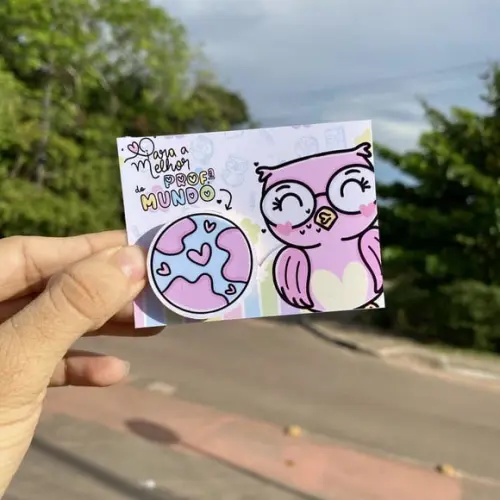 Card com Moedinha de Chocolate ao Leite- Dia dos Professores