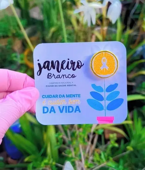 Card com Moedinha de Chocolate ao Leite- Janeiro Branco
