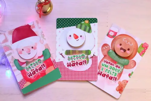 Card com Moedinha de Chocolate ao Leite- Natal
