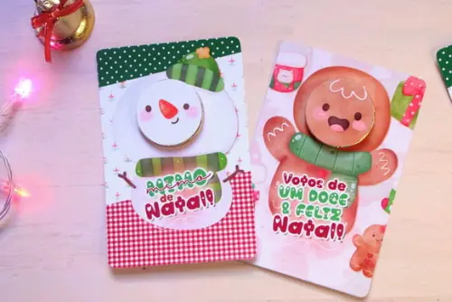 Card com Moedinha de Chocolate ao Leite- Natal