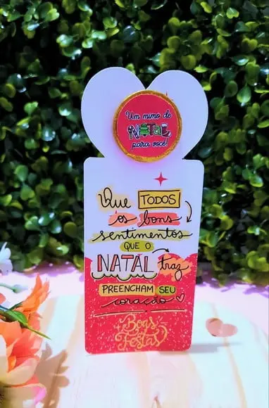 Card com Moedinha de Chocolate ao Leite- Natal
