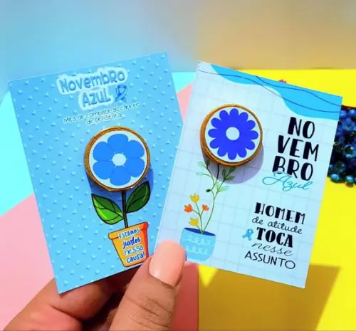 Card com Moedinha de Chocolate ao Leite- Novembro Azul