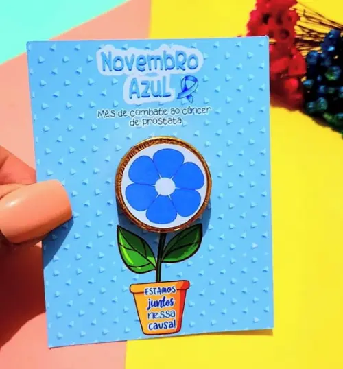 Card com Moedinha de Chocolate ao Leite- Novembro Azul