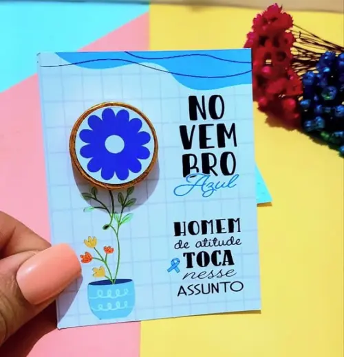 Card com Moedinha de Chocolate ao Leite- Novembro Azul
